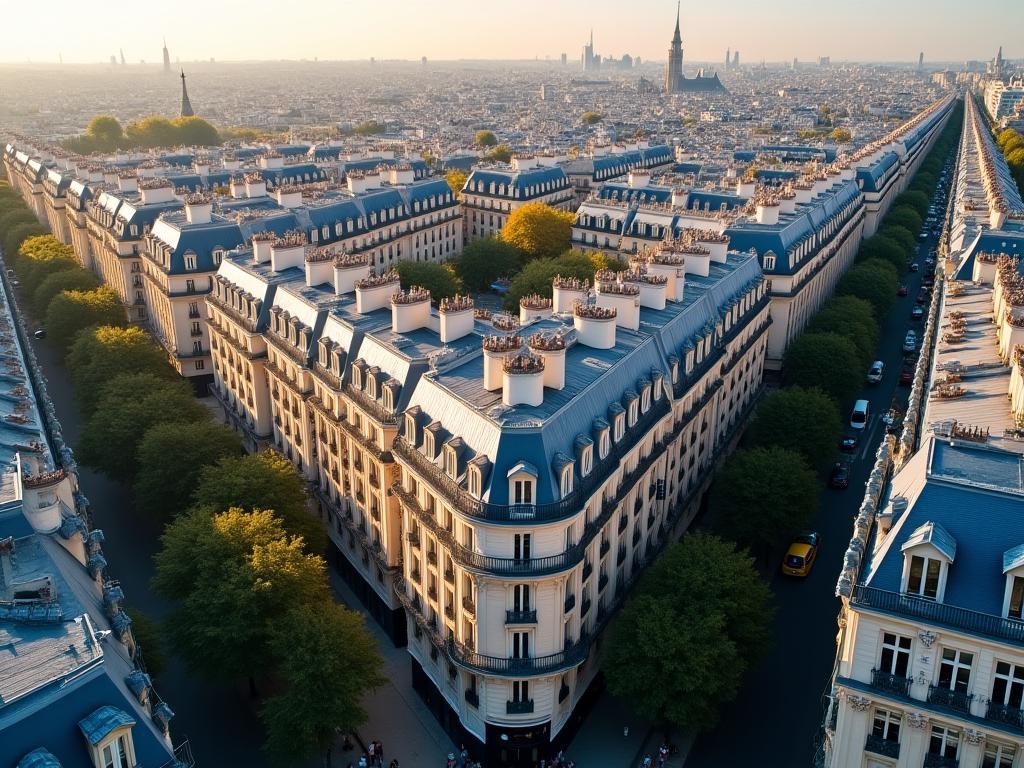 Vue aérienne drone Paris immobilier